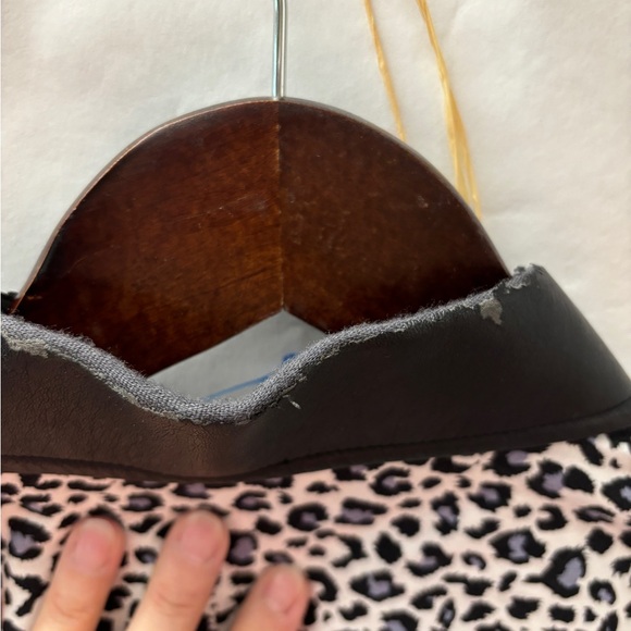 John Lennon thrashed Dress Shirt Leopard Print Faux Leather Trim Rocker Shirt - Picture 12 of 14